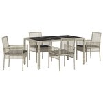 vidaXL Ensemble de salle à manger pour jardin 5 Pièces Gris clair