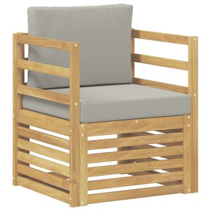 vidaXL Canapé d’extérieur Polyester Blanc et gris clair