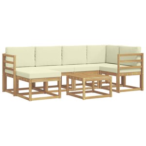 vidaXL Ensemble de canapés d'extérieur 7 Pièces Blanc et crème