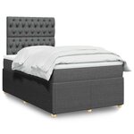 vidaXL Sommier à lattes de lit avec matelas gris foncé 120x190cm tissu