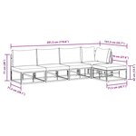 vidaXL Ensemble de canapé de jardin avec coussin 5 Pièces Noir Aluminium