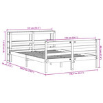 vidaXL Cadre de lit sans matelas cire marron 135x190cm bois pin massif