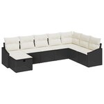 vidaXL Set de Canapé de Jardin de 8 pièces avec Coussins Noir en Poly Rotin