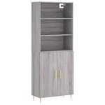 vidaXL Buffet haut Sonoma gris 69 5x34x180 cm Bois d'ingénierie
