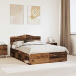 vidaXL Cadre de lit Bois ancien 140 x 190 cm Bois de pin massif