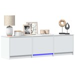 vidaXL Meuble TV avec LED Blanc 140 x 34 x 40 cm Bois d’ingénierie