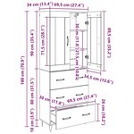 vidaXL Haut Armoire avec tiroir Chêne artisanal 69 5 x 34 x 180 cm