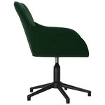 vidaXL Chaise pivotante de bureau Vert foncé Velours
