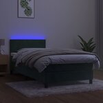 vidaXL Sommier à lattes de lit avec matelas et LED Vert foncé 90x190cm