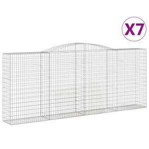 vidaXL Paniers à gabions arqués 7 Pièces 400x50x160/180 cm fer galvanisé