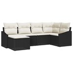vidaXL Ensemble de salle à manger pour jardin 6 Pièces Noir et Crème