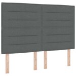 vidaXL Lit à ressort LED avec matelas Gris foncé 160 x 200 cm tissu