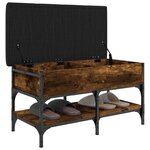 vidaXL Banc à chaussures chêne fumé 82x42x45 cm bois d'ingénierie