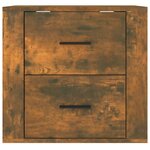 vidaXL Table de chevet murale Chêne fumé 50x36x47 cm