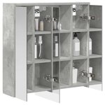 vidaXL Armoire Miroir de Salle de Bain Gris béton 63 5 x 16 x 62 5 cm
