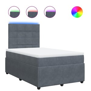 vidaXL Sommier à lattes de lit et matelas gris foncé 120x190cm velours
