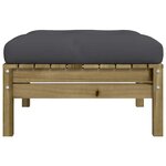 vidaXL Repose-pieds de jardin avec coussins 2 Pièces bois de pin imprégné