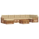 vidaXL Ensemble de canapés d'extérieur 8 pc Naturel et Beige