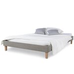Lit Futon Double 180 x 200 Tissu Gris