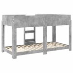 vidaXL Lit Superposé pour Enfants Gris béton 90 x 200 cm