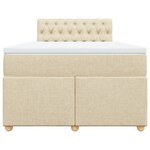 vidaXL Sommier à lattes de lit avec matelas crème 120x190 cm tissu