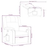 vidaXL Fauteuil inclinable de massage gris foncé tissu