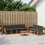 vidaXL Ensemble de canapés d'extérieur 8 pc Naturel et noir