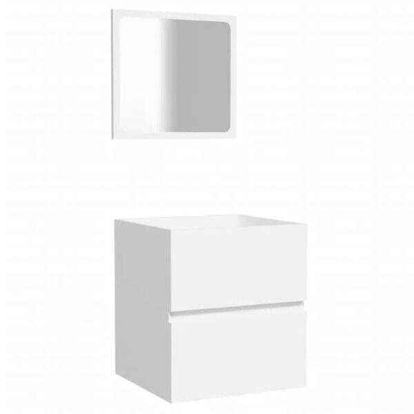vidaXL Armoire de salle de bain avec miroir blanc bois d'ingénierie