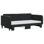 vidaXL Lit de jour avec gigogne et matelas noir 90x190 cm velours