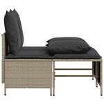 vidaXL Salon de jardin 4 Pièces avec coussins gris clair résine tressée
