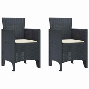 vidaXL Chaise de jardin 2 Pièces Anthracite 53 x 49 x 85 cm PP