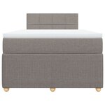 vidaXL Sommier à lattes de lit avec matelas Taupe 120x200 cm Tissu