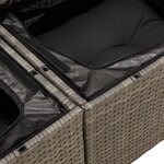 Canapé de jardin 6 pièces avec coussins en rotin noir