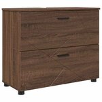 vidaXL Ensemble de mobilier de salle de bain 2 Pièces Chêne marron