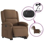 vidaXL Fauteuil inclinable électrique marron tissu