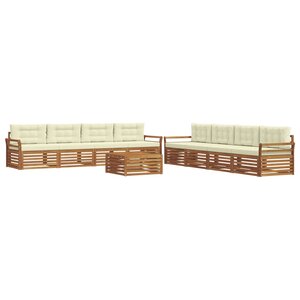vidaXL Ensemble de canapés d'extérieur 9 pc Naturel et Crème
