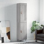 vidaXL Buffet haut Sonoma gris 34 5x34x180 cm Bois d'ingénierie
