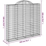 vidaXL Paniers à gabions arqués 9 Pièces 200x50x180/200 cm Fer galvanisé