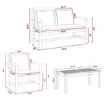 vidaXL Ensemble de canapé de jardin 5 Pièces Naturel Bois de teck solide