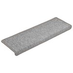 vidaXL Tapis d'escalier 15 pièces 65 x 21 x 4 cm Gris clair Bord rectangulaire