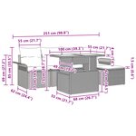 vidaXL Ensemble de 6 Pièces de Canapé de Jardin avec Coussins Marron Polyrotin
