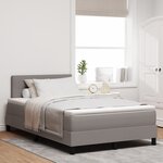 vidaXL Lit à ressort avec matelas et LED Taupe 120x200 cm Tissu