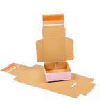 Boîte pliante d'envoi postal Rose en micro-cannelé avec bande d'arrachage 11 2 x 12 5 x 4 5 cm