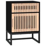 vidaXL Tables de chevet 2 Pièces noir 40x30x55 5cm bois ingénierie et fer