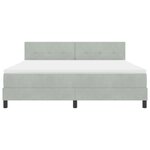 vidaXL Lit à ressort avec matelas et lumière LED Gris clair 180x200 cm Velours