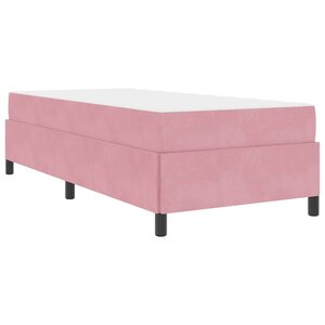 vidaXL Cadre de lit avec matelas Rose 90 x 200 cm tissu