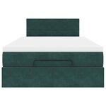 vidaXL Cadre de lit ottoman avec matelas vert foncé 120x200 cm velours