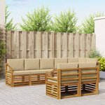 vidaXL Ensemble de canapés d'extérieur 8 pc Naturel et Beige Polyester