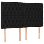 vidaXL Sommier à lattes de lit avec matelas Noir 140x200 cm Tissu