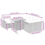 vidaXL Salon de jardin avec coussins 9 Pièces beige résine tressée
